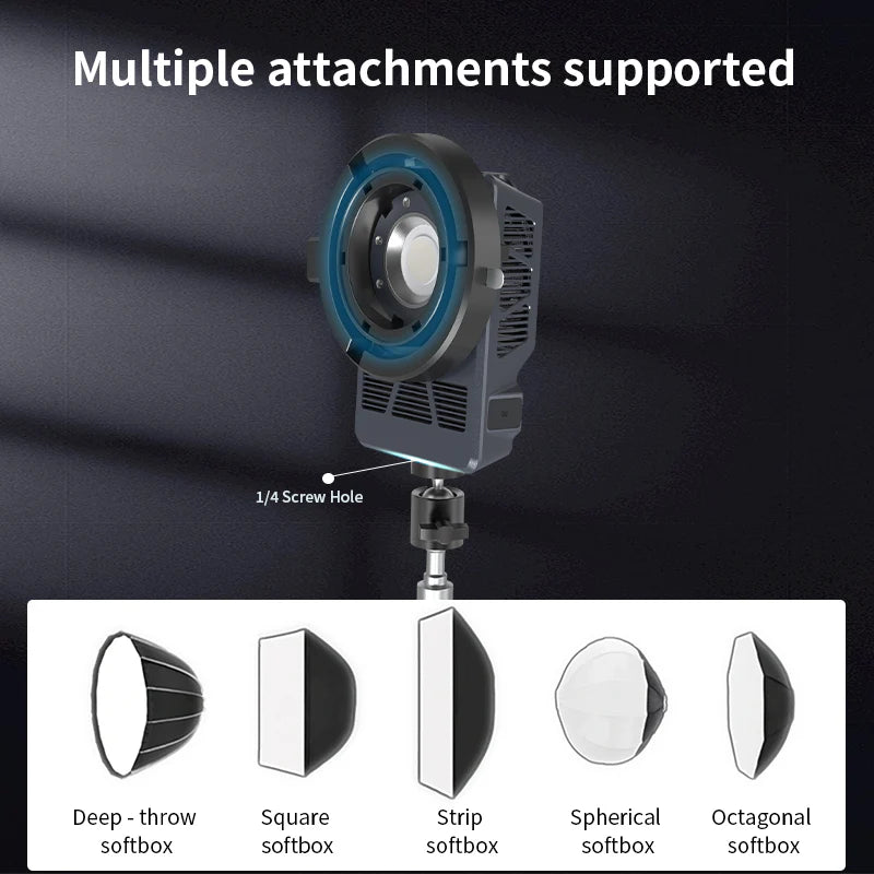 Mamen 100W RGB LED COB Professional LED Video Light with 140W Power Supply Handle