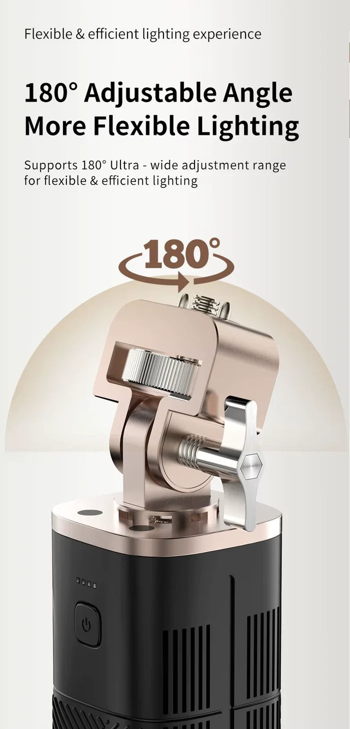 MAMEN 140W Battery Power Indicator Photography Fill Light Grip Handle