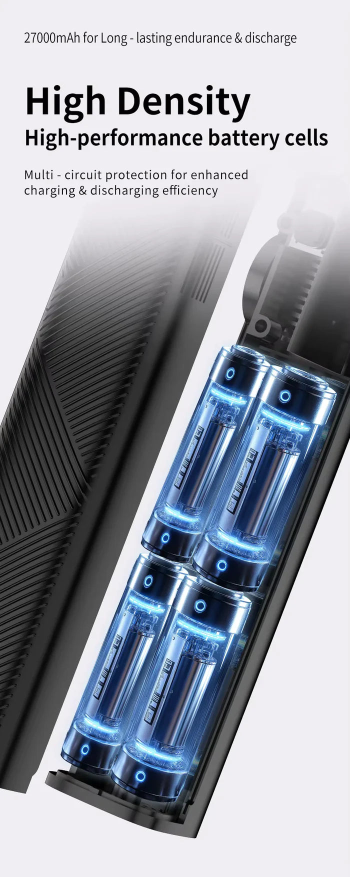 MAMEN 140W Battery Power Indicator Photography Fill Light Grip Handle