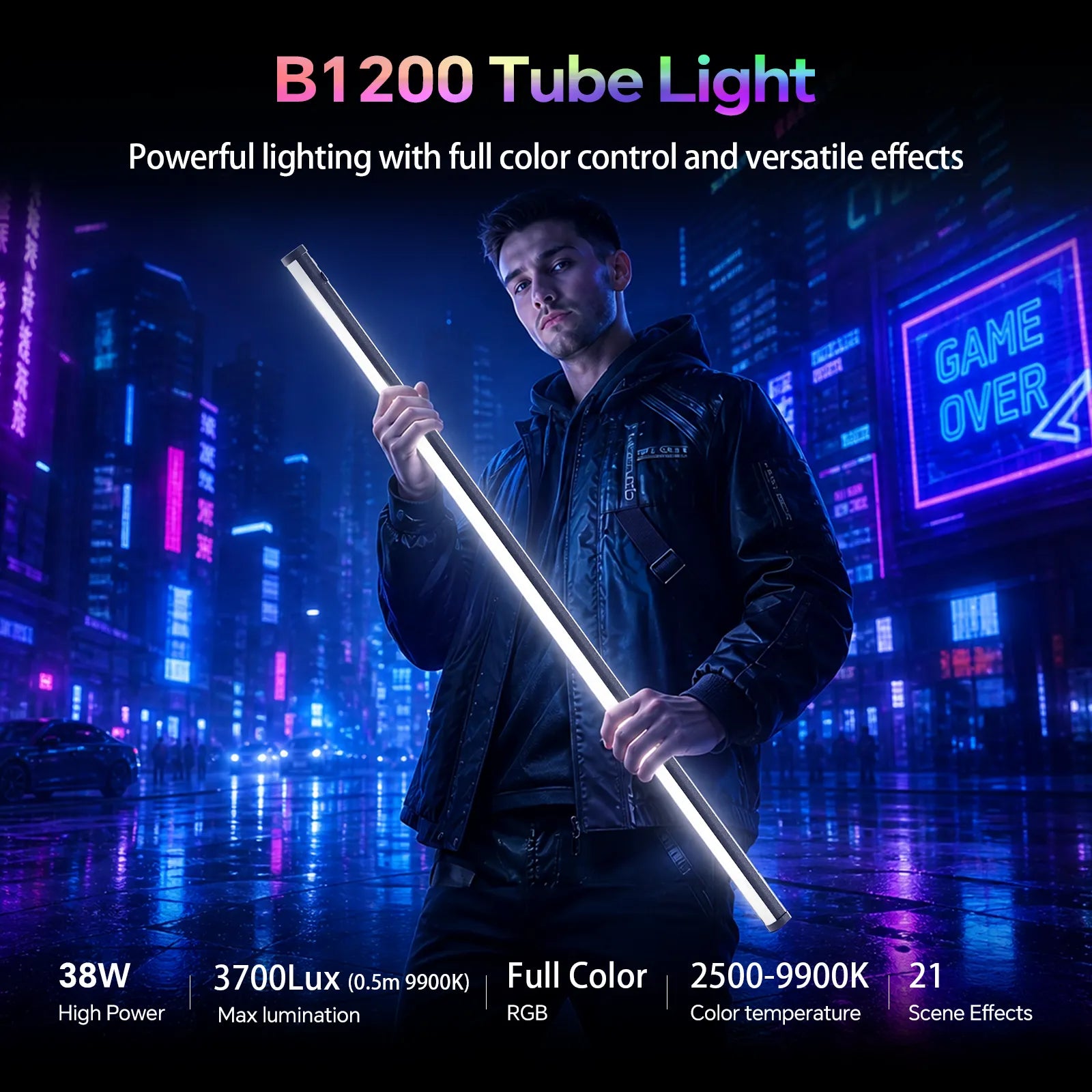 PHOTOOLEX B1200S RGB Magnetic Tube Light