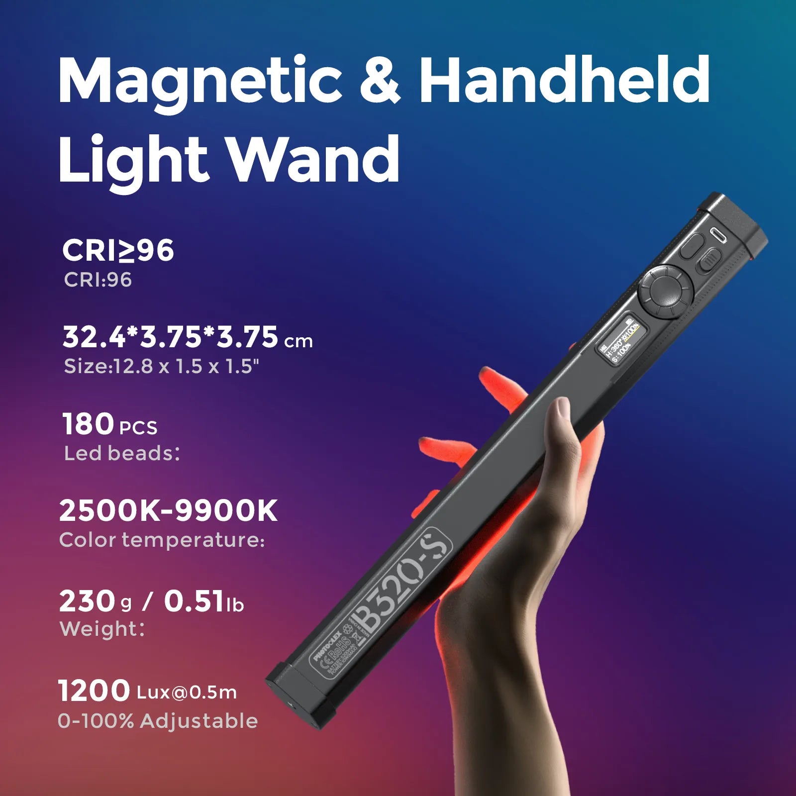 PHOTOOLEX B320S RGB Magnetic Tube Light