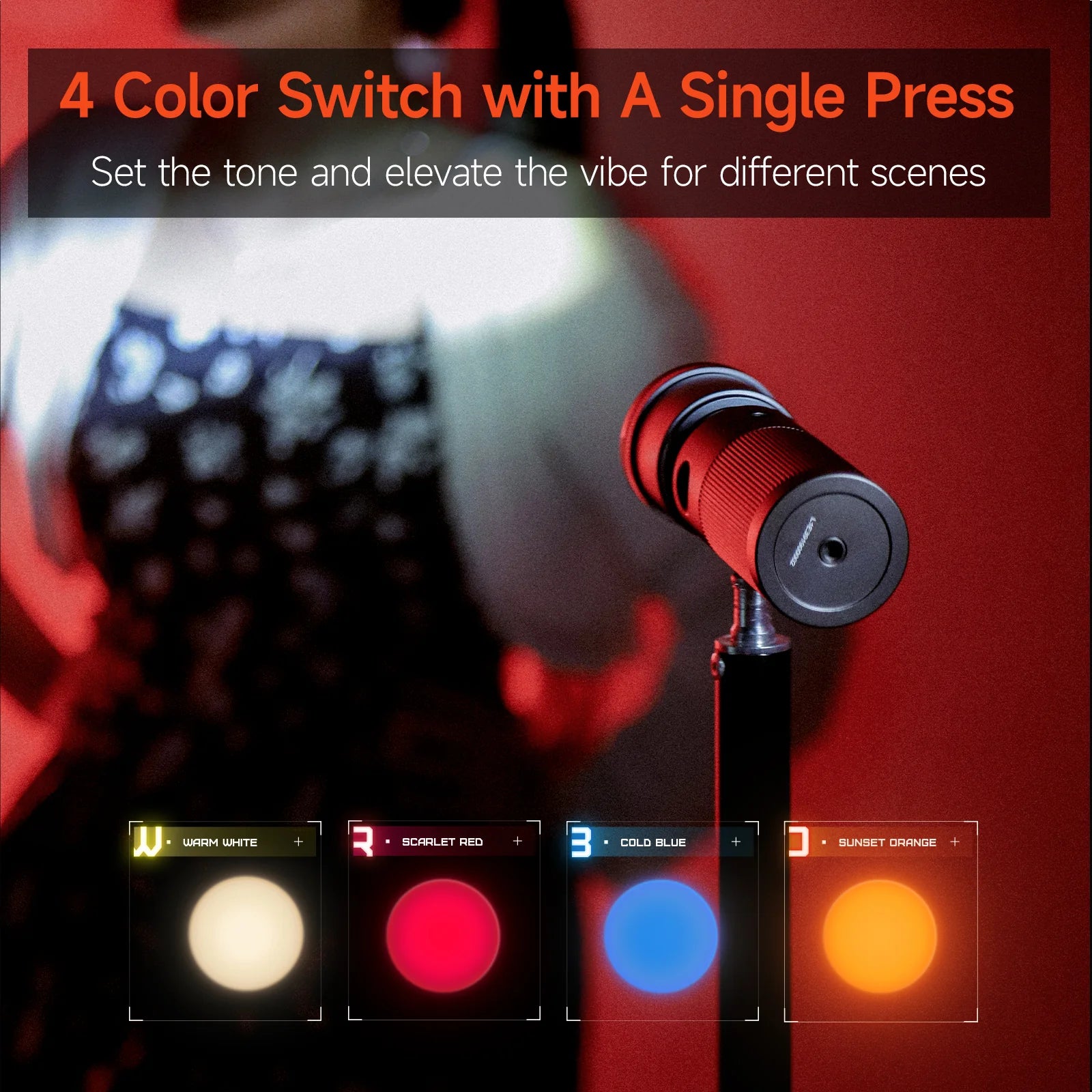 PHOTOOLEX 10W Photography Spotlight Four Colors