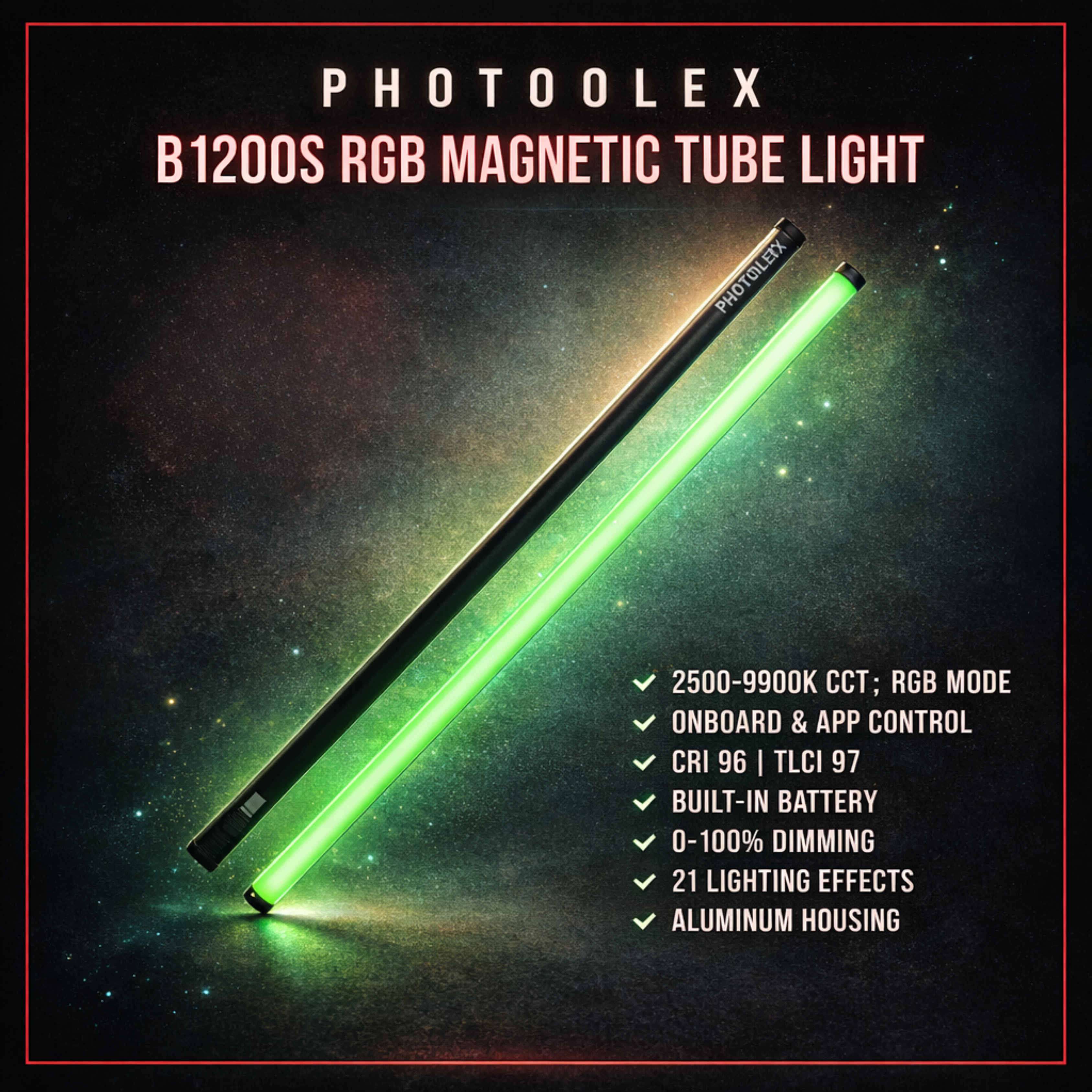 PHOTOOLEX B1200S RGB Magnetic Tube Light