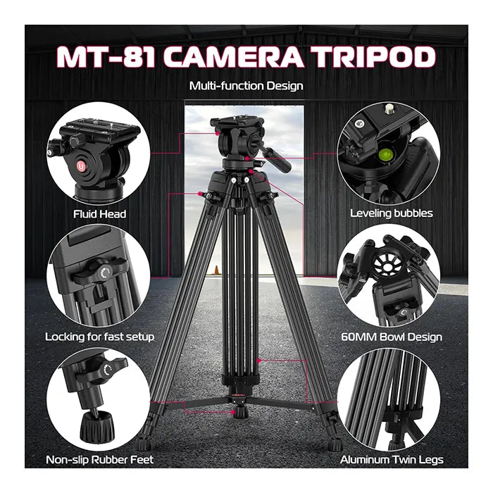 Ulanzi MT-81 Aluminum Video Tripod with Fluid Head
