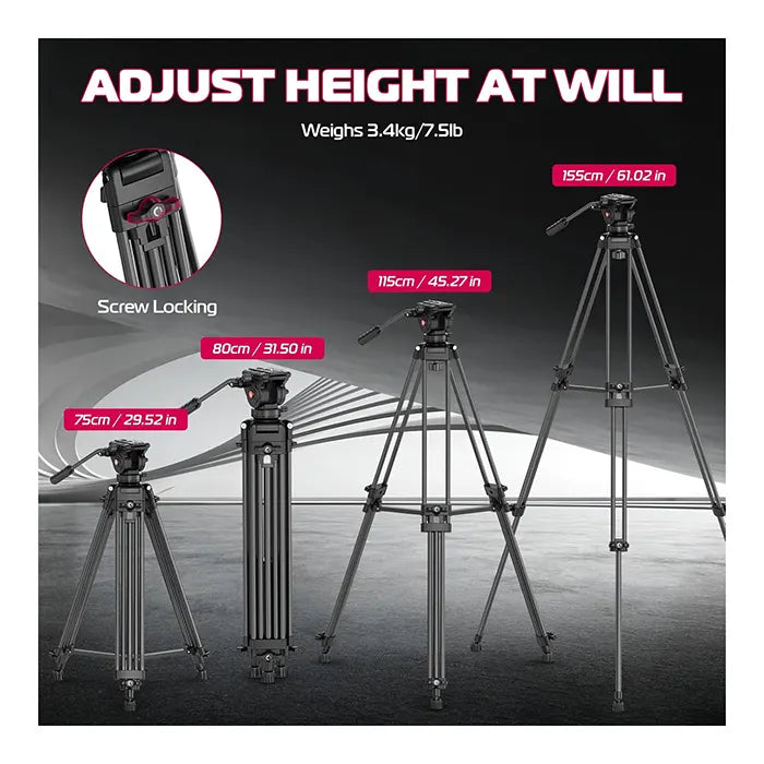 Ulanzi MT-81 Aluminum Video Tripod with Fluid Head