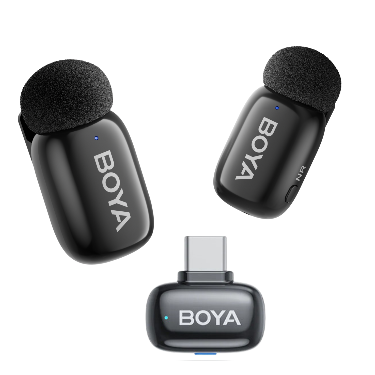 BOYA mini 2 2-Person Wireless Microphone System with One Receiver with USB-C Connector (Black, without Charging Case)