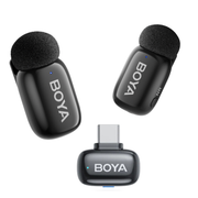 BOYA mini 2 2-Person Wireless Microphone System with One Receiver with USB-C Connector (Black, without Charging Case)