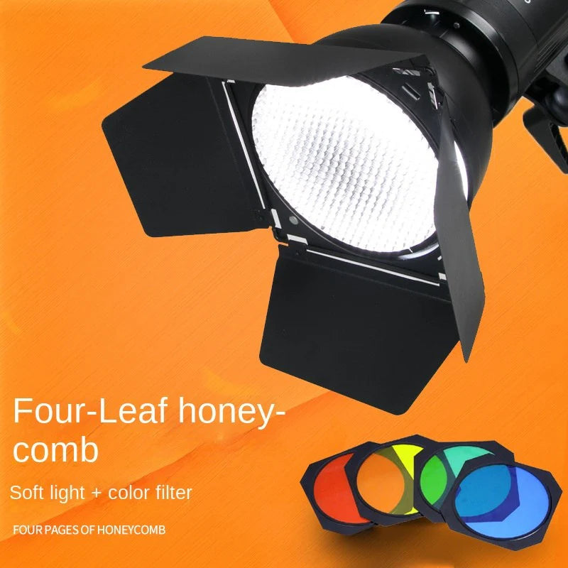 Mamen Honeycomb Grid Barndoor With Color Filter Kit