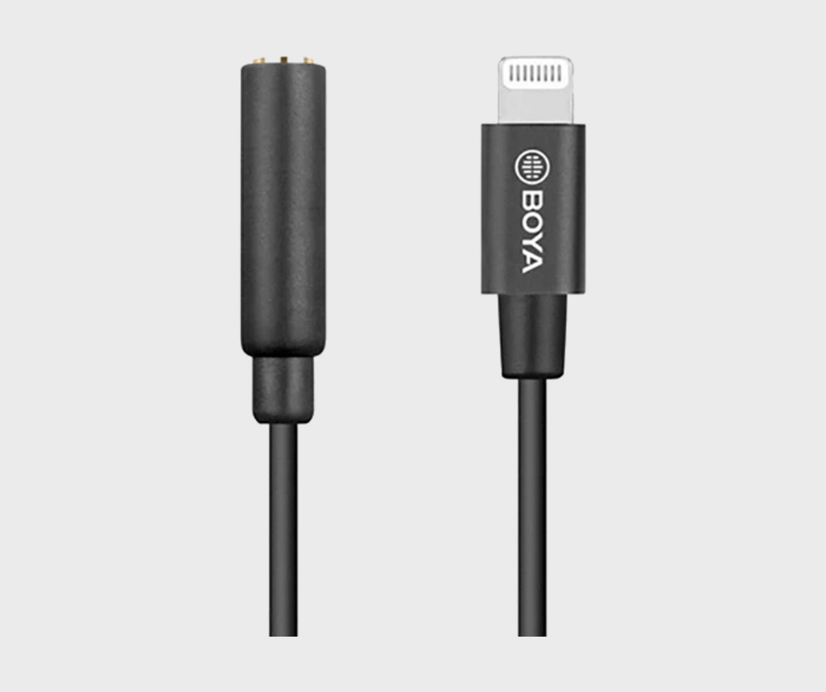 BOYA BY-K3 3.5mm TRRS Female to Lightning Audio Adapter