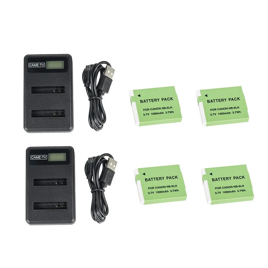 CAME-TV Headset Batteries with Chargers (4 Batteries + 2 Chargers)