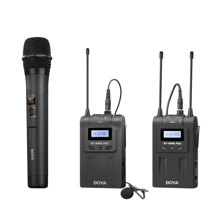 Boya BY-WM8 Pro UHF Dual-Channel Wireless Microphone System
