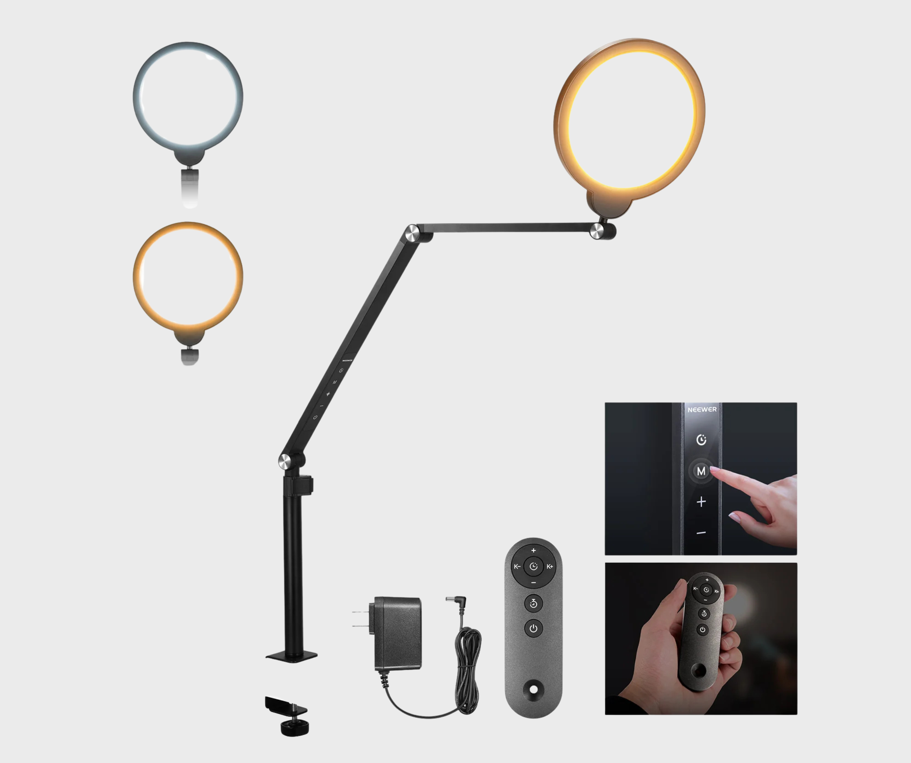 NEEWER BASICS R18 18W 7" Round Fill Light With Desktop Stand