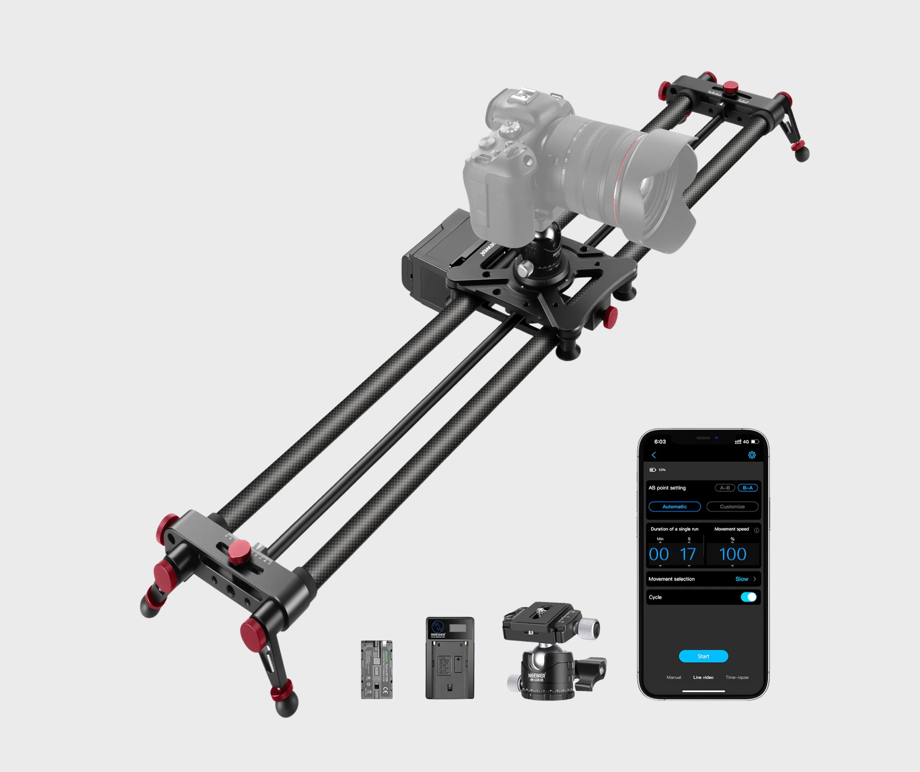 NEEWER ER1 Motorized Carbon Fiber Camera Slider