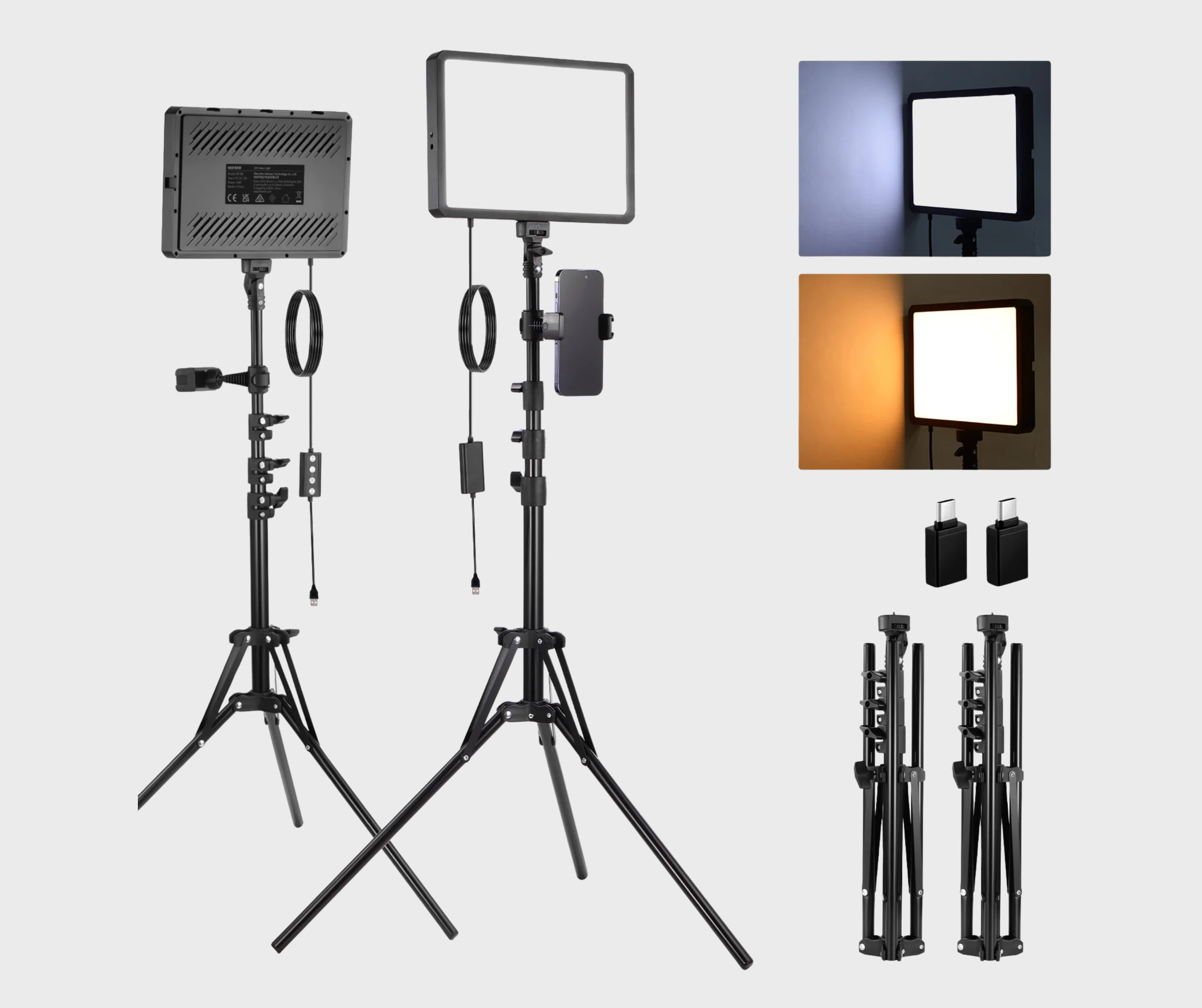 NEEWER BASICS BP300 Bi-Color LED Video Light Kit