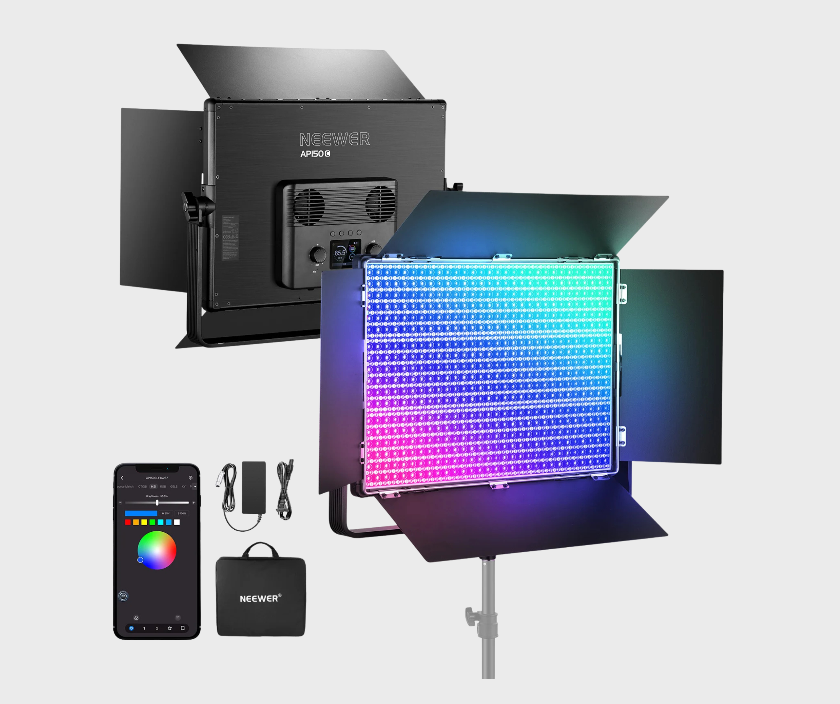NEEWER AP150C 150W RGB LED Panel Video Light Kit