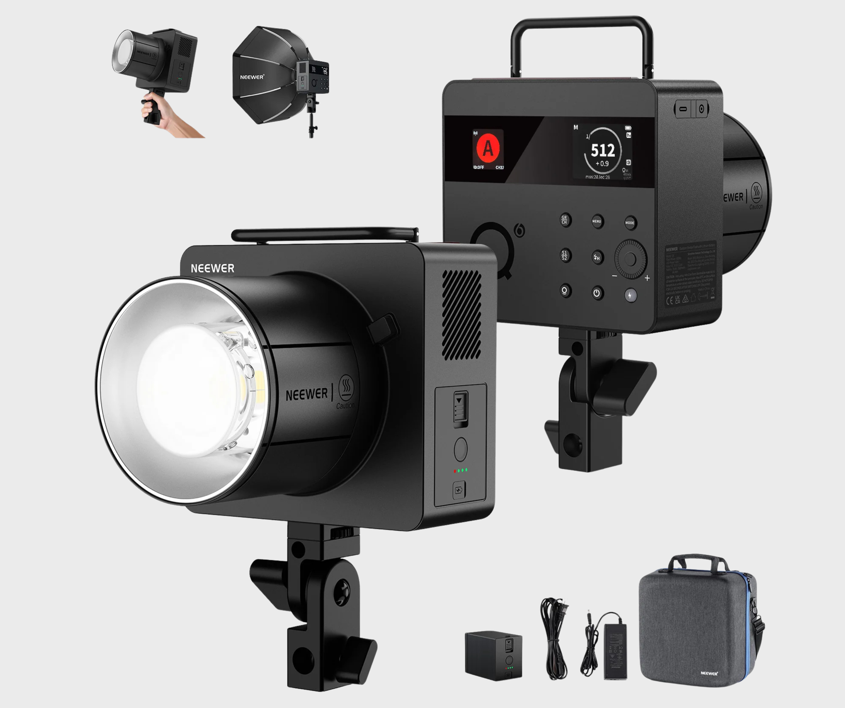 NEEWER Q6 600Ws 2.4G TTL HSS Outdoor Studio Flash