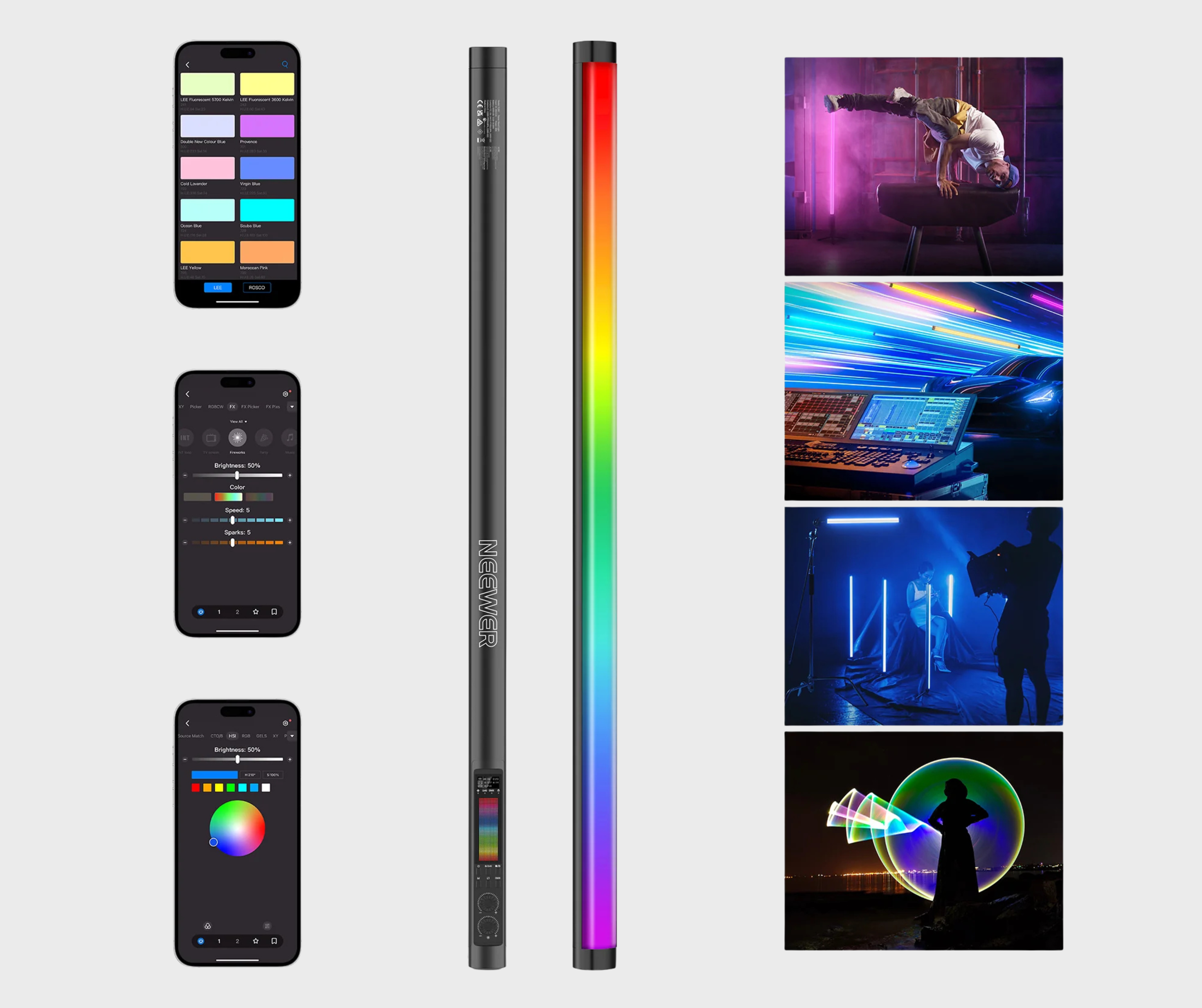 NEEWER TL90C 30W RGB Tube Light with APP/2.4G/DMX Control