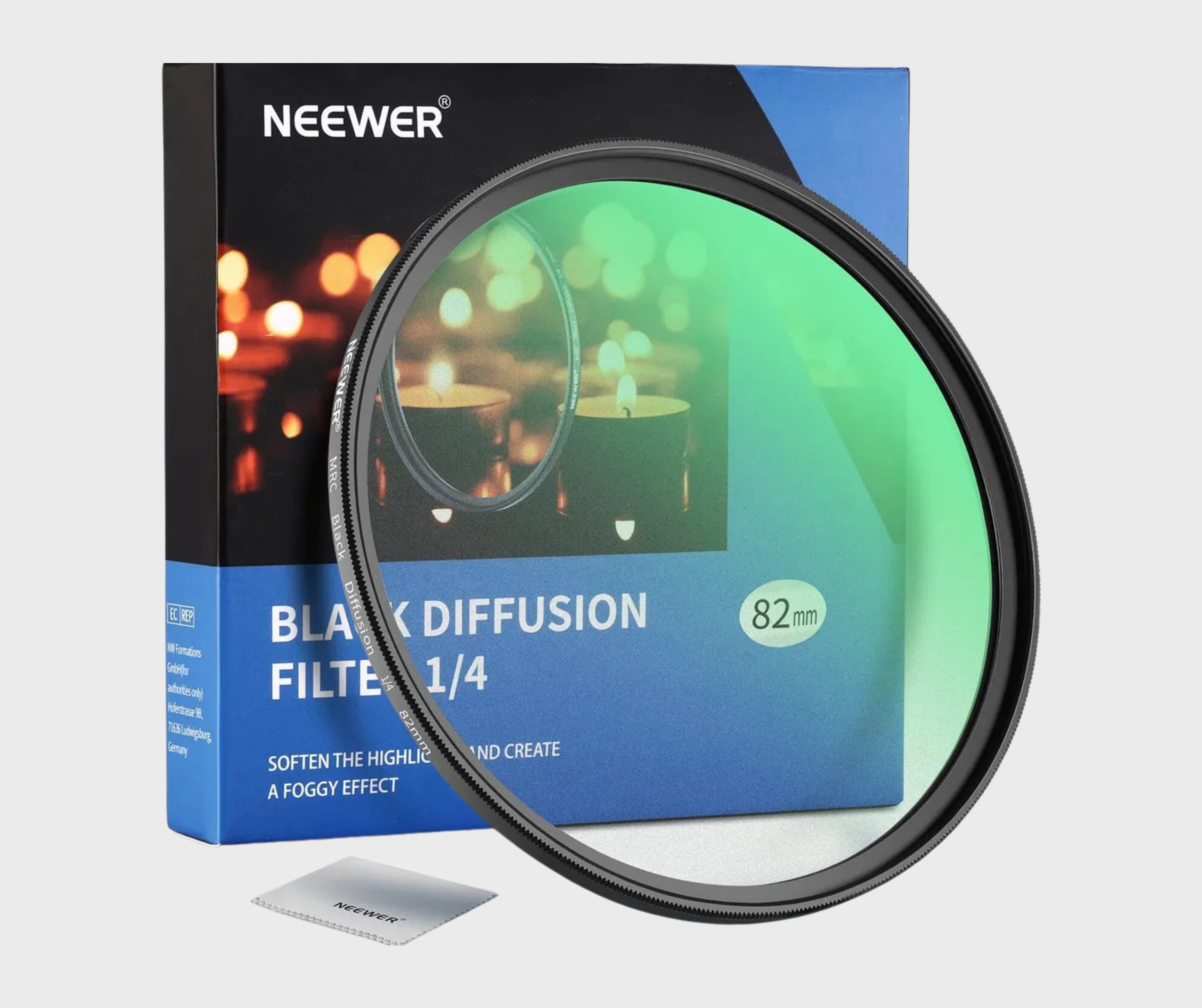 NEEWER 1/4 Black Diffusion Filter Cinematic Dreamy Effect Filter