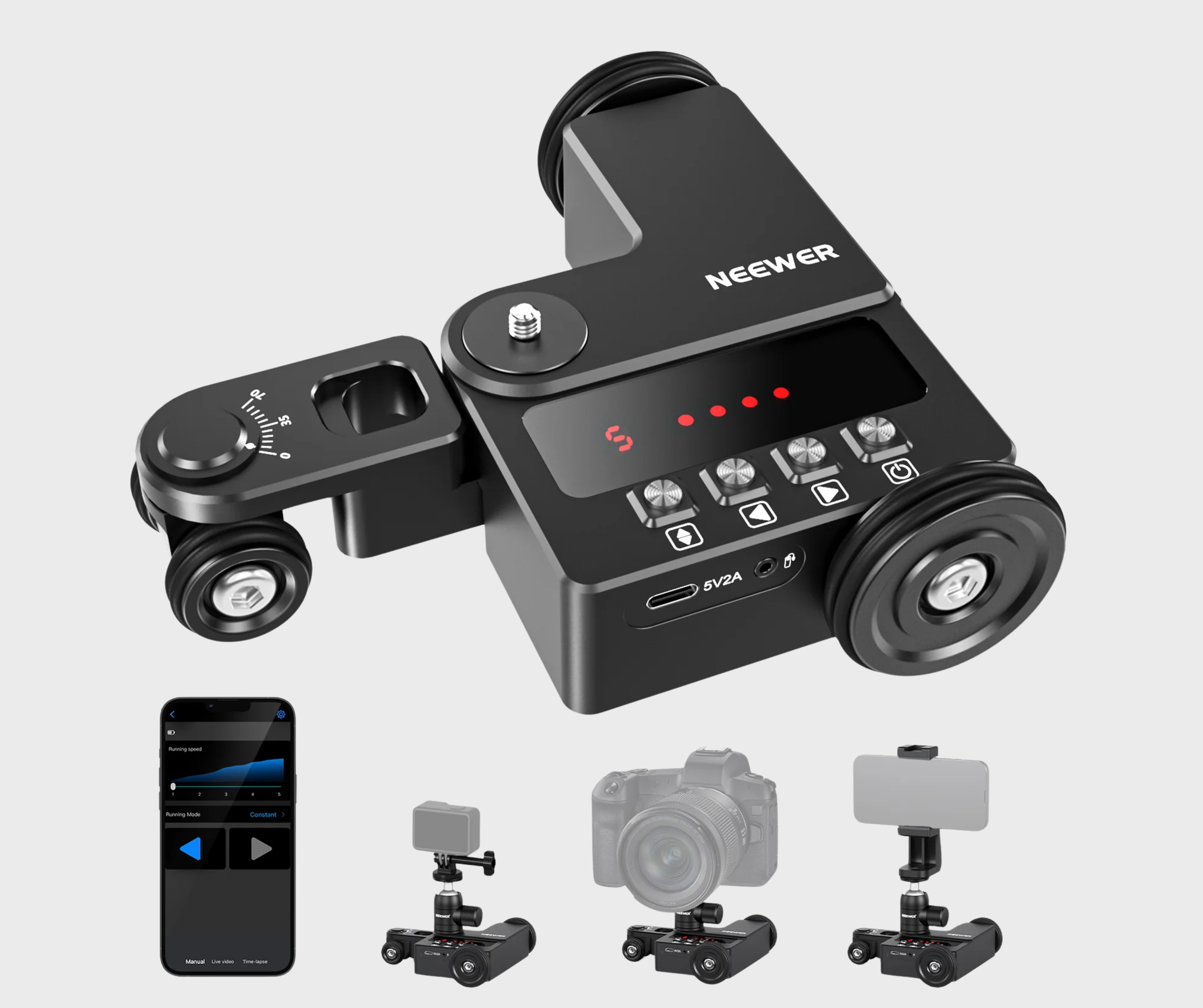 NEEWER DL400 Upgraded Motorized Camera Slider Dolly with App Control