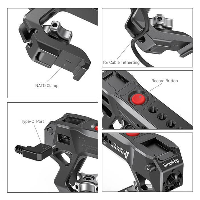 SmallRig NATO Top Handle with Record Start/Stop Remote Trigger for Sony HTN2670B 4