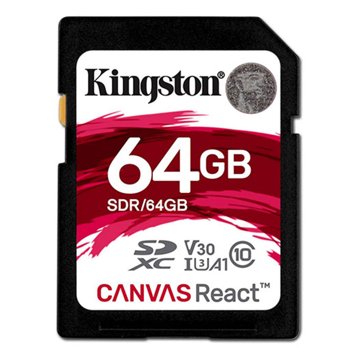 Kingston Canvas React 64GB SDXC 100MB/s C10 UHS-I Memory Card