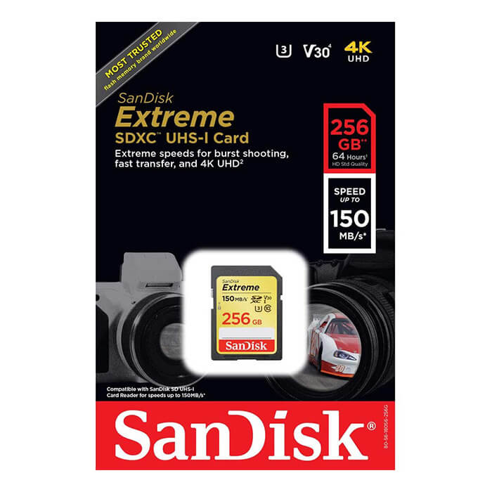 SanDisk Extreme PLUS 256GB SDXC 150MB/s C10 UHS-I Memory Card 2