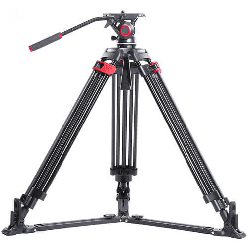CAME-TV 10 KG Aluminum Fiber Video Tripod With Fluid Bowl Head And Spreader TP-605A