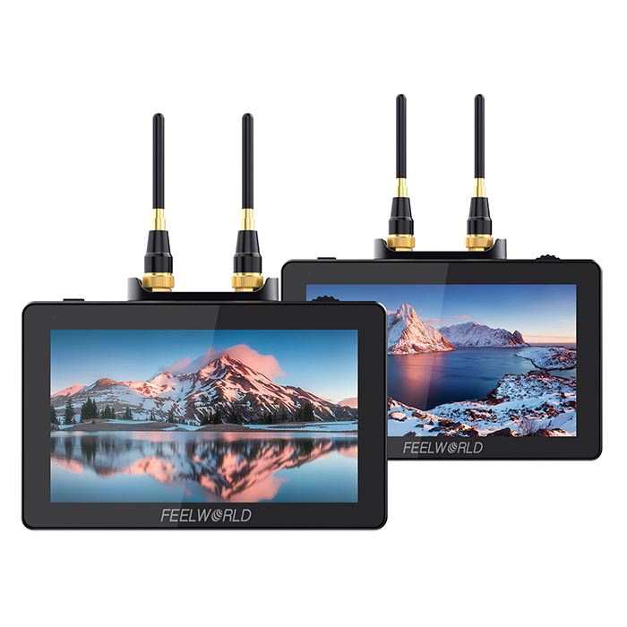 FeelWorld Two 5.5 inch On-Camera Monitors with Wireless Transmitter & Receiver System