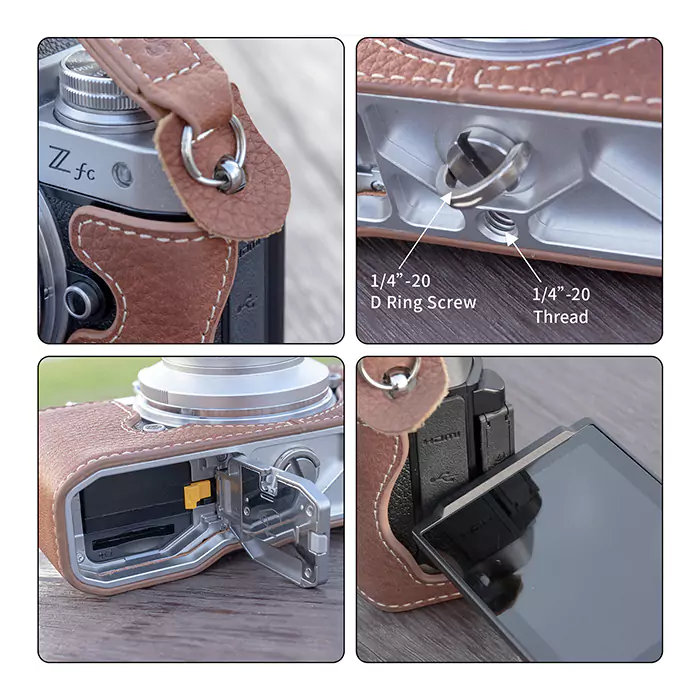 SmallRig Leather Half Case with Shoulder Strap for Nikon Zfc
