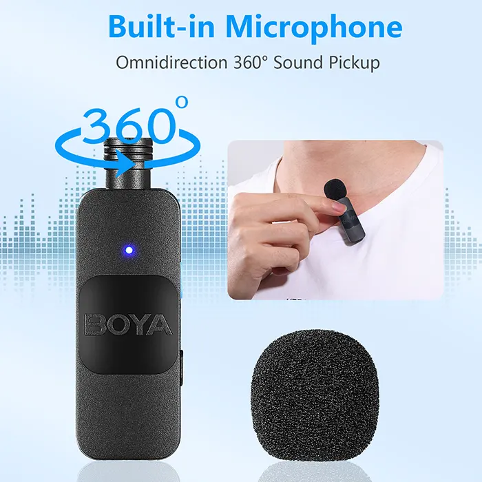 BOYA BY-V20 Ultracompact Wireless Microphone System for USB-C Devices (2.4 GHz) 5